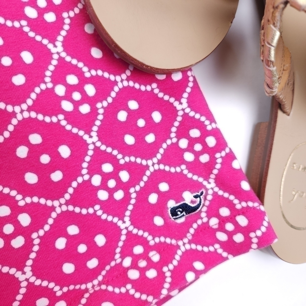 Vineyard Vines Pink White Teen Girls Dress Sz 16 ( XL ) - Picture 6 of 11